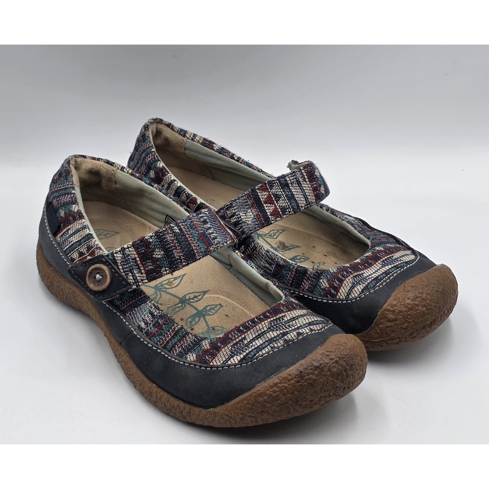 KEEN Harvest Button Mary Jane Womens 7 Blue Slip On Comfort Shoes Boho